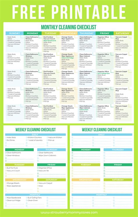 printable cleaning checklists sarah titus