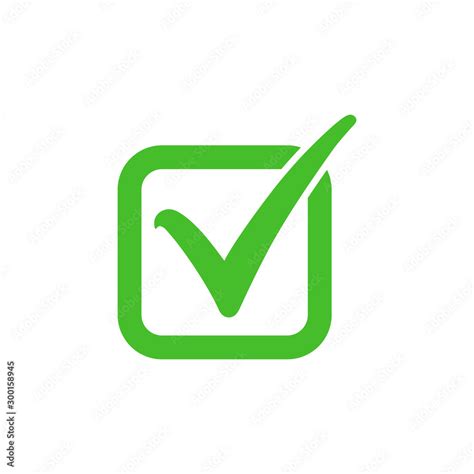 tick symbol  green square checkmark  checkbox vector icon