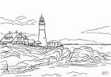 Adult Coloriage Coastal Lighthouses Paisaje Bible Faro Supercoloring sketch template