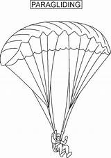 Parachute Paragliding sketch template
