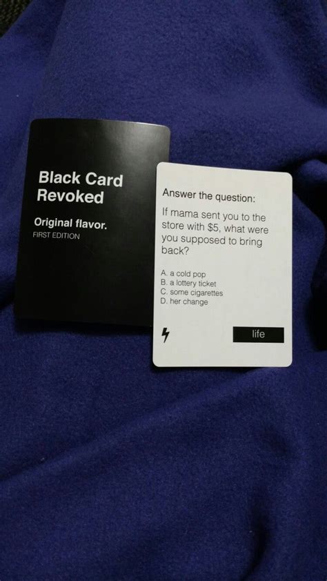 printable black card revoked questions  answers