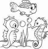 Coloring Seahorse Baby Pages Cute Cartoon Animals Sea Printable Horse Color Kids Creatures Coloringpagesfortoddlers Animal Ocean Fun Original Pdf Easy sketch template