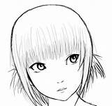 Girl Hair Short Drawing Anime Cute Getdrawings Manga sketch template