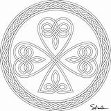 Coloring Celtic Shamrock Pages Mandala Cross Knot Printable Adults Colouring Pattern Irish Template Print Mandalas Clipart Patterns Sheets Knots Library sketch template