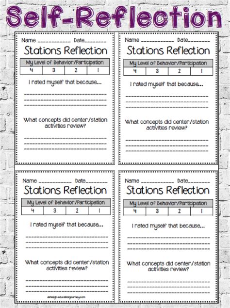reflection work stations upper elementary math upper elementary