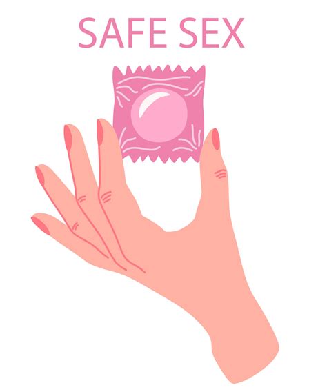 Woman S Hand Holds Packed Condom Safe Sex Contraception Sexual