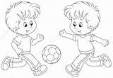 Football Players Little Stock Illustration Vector Playing Boys Two Alexbannykh Depositphotos sketch template