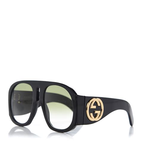 Gucci Oversized Aviator Sunglasses Gg0152s Black 335821