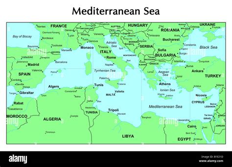 carte de la mer mediterranee banque de photographies  dimages