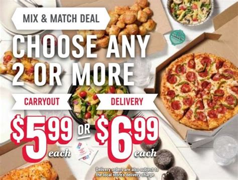 dominos  carryout deal     mix match deal     delivery