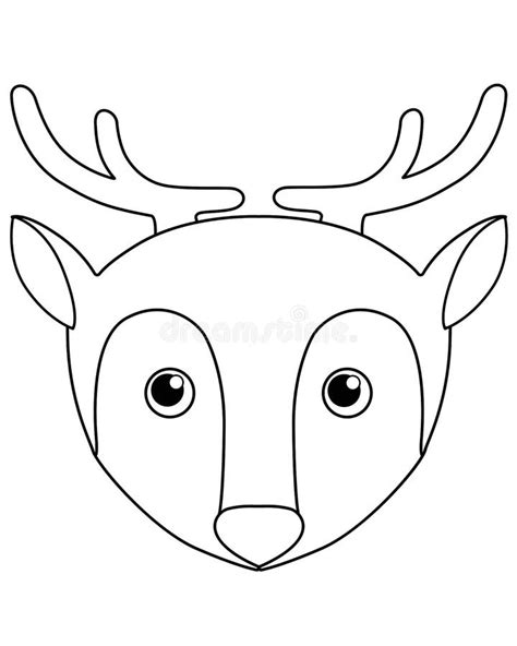 deer vector cartoon linear picture  coloring deer head cute