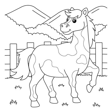 premium vector horse coloring page  kids