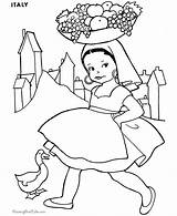 Coloring Pages Kids Printable Print Around Italy Sheets Children Princess Color Flag Flags Colouring Clipart Raising Books Together Printing Girl sketch template
