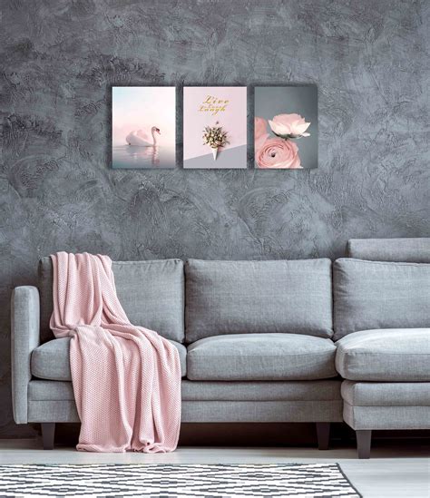 enjoy    pink  grey decor  bedroom canvas art