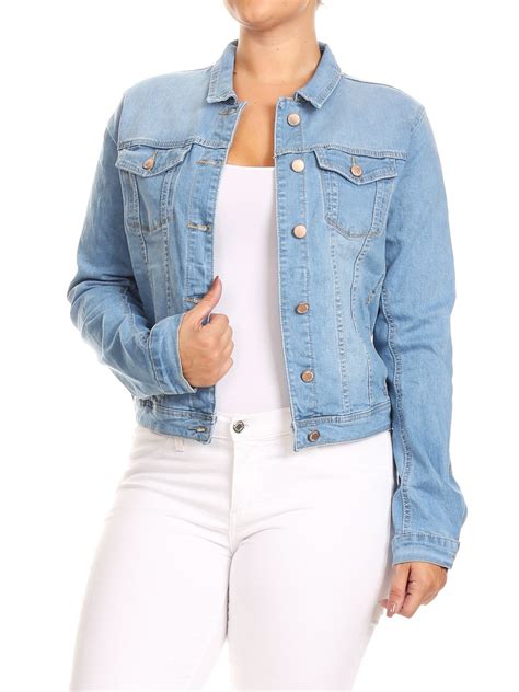 Jkt102ps Women S Plus Size Premium Denim Jackets Long Sleeve Loose