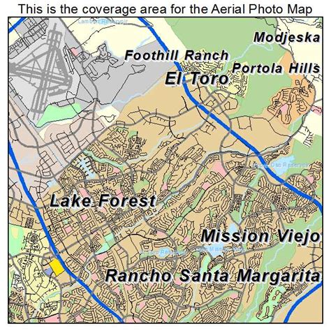 aerial photography map  lake forest ca california