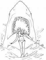 Pages Sharks Jaws Ausmalbild Raupe Nimmersatt Ausmalbilder Albanysinsanity sketch template
