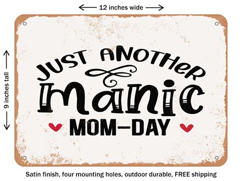 decorative metal sign just another manic mom day 2 vintage rusty