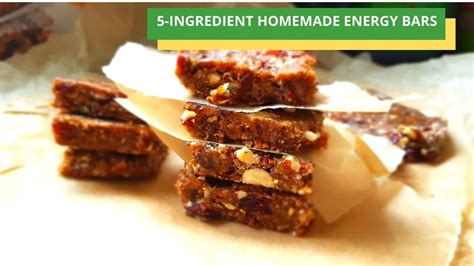 Homemade Energy Bars Easy And Healthy Snack 5 Ingredient Recipe