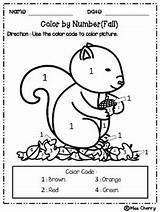 Fall Color Number Code Cherry Miss Resources Preschool Choose Board sketch template