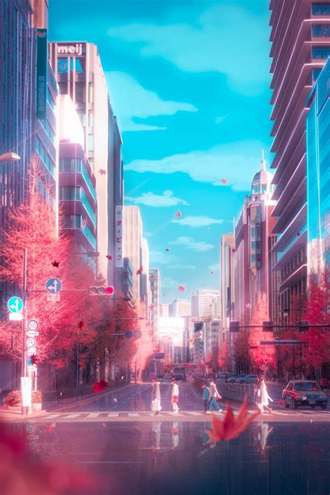 japan red autumn fotografi alam pemandangan anime pemandangan khayalan