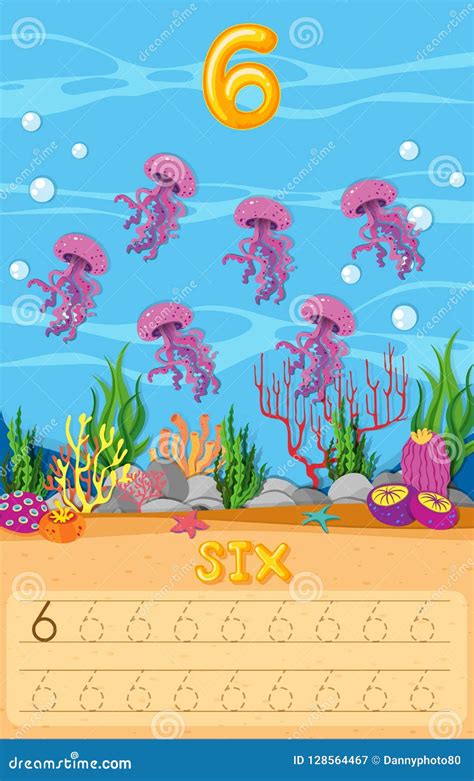 jellyfish underwater worksheet stock vector illustration  image