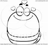 Infatuated Chubby Worm Clipart Cartoon Outlined Coloring Vector Thoman Cory Royalty sketch template