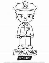 Policier Officier Helper Jeune Male sketch template