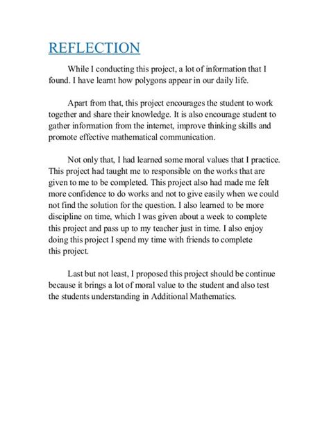 write  reflection   project reflection paper format