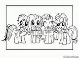 Ponies Coloring Group Pages Pony Little Gifts Tiny sketch template