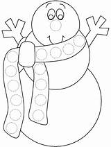 Dot Coloring Bingo Dauber Pages Marker Do Snowman Winter Printables Printable Preschool Painting Sheets Dabber Christmas Invierno Kids Crafts Clipart sketch template