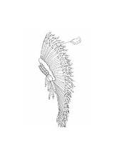 Coloring Pages Native Headdress Feather Americans Edupics Printable sketch template