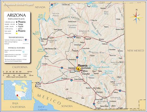 map   state  arizona usa nations  project