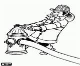 Firefighter Hydrant Fire Coloring Firemen Pages Oncoloring sketch template