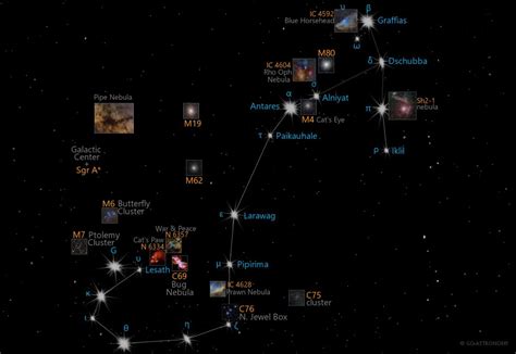 scorpius constellation star map facts  astronomy