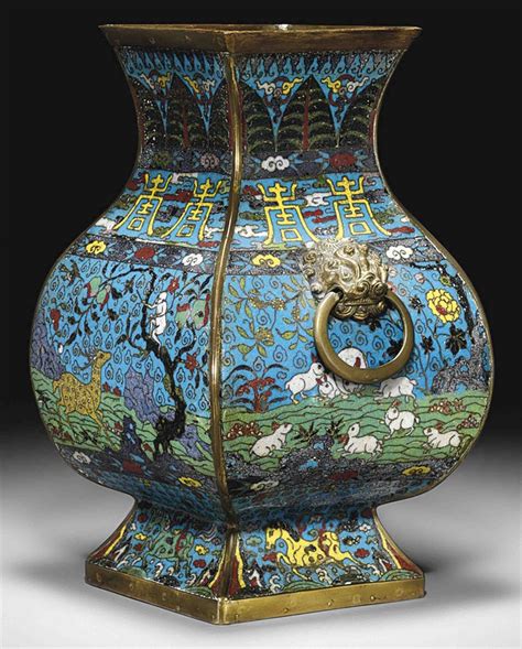 cloisonne enamel vase hu ming dynasty thth century hu