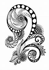 Paisley Mehndi Vector Coloring Henna Abstract Zen Doodles Pattern Floral Illustration Flowers Element Pages Inspired Anti Stress Antistress Version Drawing sketch template