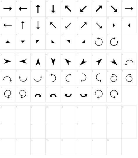 arrows font