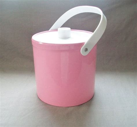 pink vinyl plastic ice bucket vintage pink plastic ice