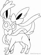 Pokemon Sylveon Coloring Pages Eevee Evolutions Printable Color Colouring Morningkids Kids Adults Print Baby Mega Drawings Getdrawings Getcolorings Pokémon Eve sketch template