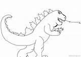 Godzilla Coloring Drawing Pages Simple Print Printable Kids Color Getdrawings Getcolorings sketch template