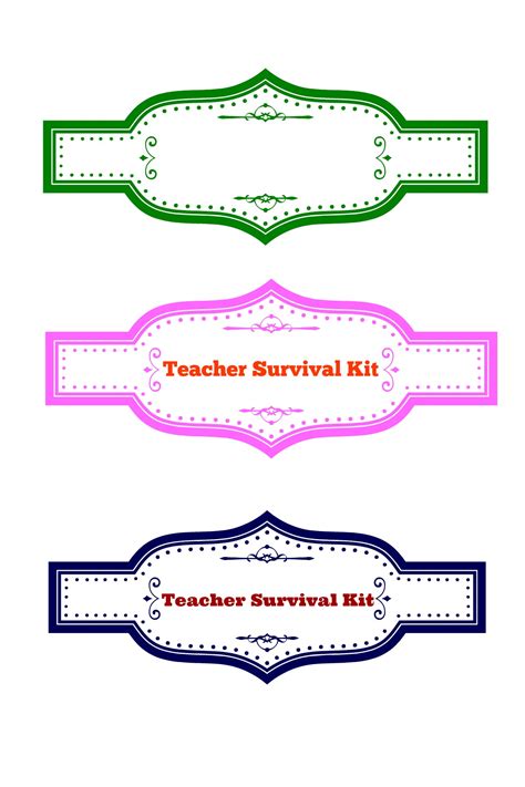 printable teacher survival kit label printable printable templates