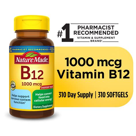 Nature Made Vitamin B12 1000 Mcg Softgels Dietary Supplement 310