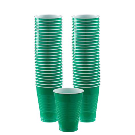 amscan plastic cups  oz festive green  cups  pack case