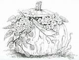 Coloring Pages Adult Adults Printable Fall Autumn Halloween Pumpkin Color Drawings Print Detailed Sheets Books Flowers Flower Coloriage Colouring Pour sketch template
