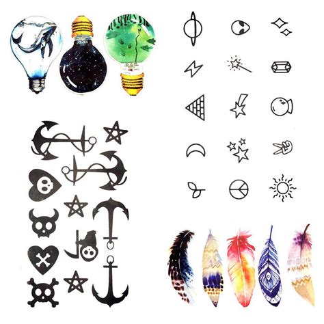 10 5x6cm Small Anchor Pirate Temporary Tattoo Stickers Black Ghost Body