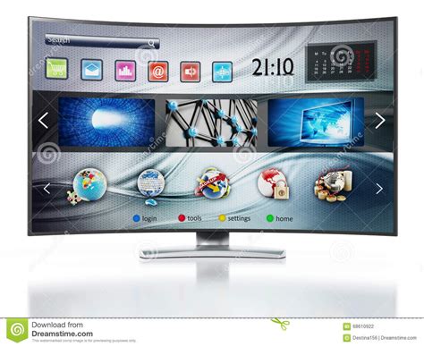 smart tv showing main screen stock illustration illustration  concept modern