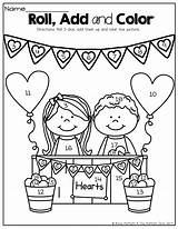 Color Roll Valentine Coloring Add Dice Dibujos Kindergarten Fun Preschool Para Sin School Valentines Sheets Grade Activities Addends Pages Tootsie sketch template
