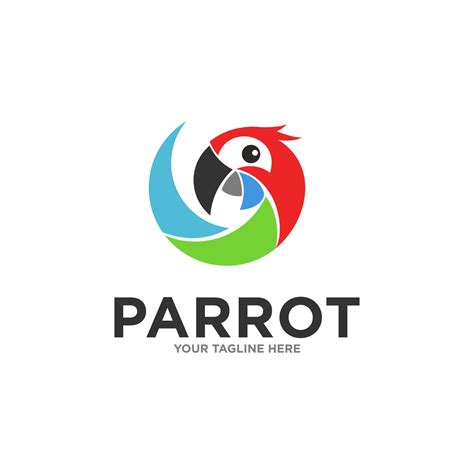 parrot logo design vector template  vector art  vecteezy