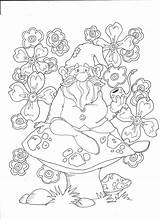 Coloring Mushroom Pages Gnome Adult Gnomes Mushrooms Digi Stamps Adults Printable Backgrounds sketch template